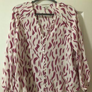 Joie Shariana Long Sleeve Silk Top Size M